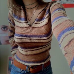 Urban Outfitters Striped Ribbed Sweater